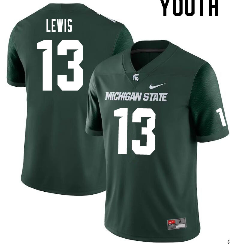 Youth #13 Marcel Lewis Michigan State Spartans College Football Jerseys Sale-Green